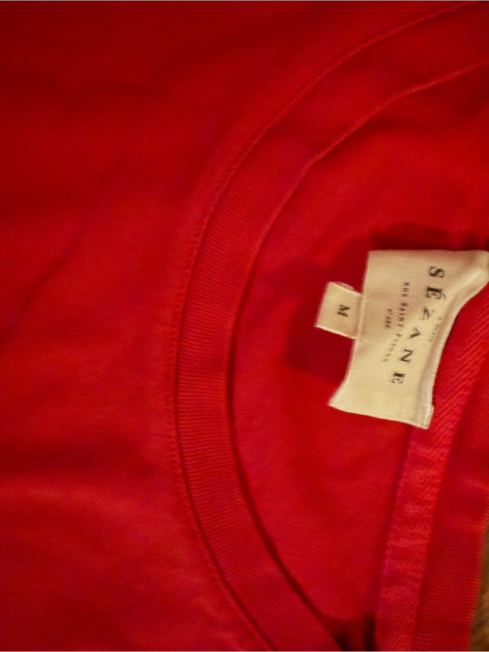 Sezane Red Crewneck Top